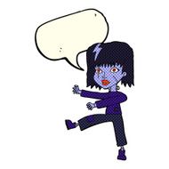 cartoon undead girl with speech bubble N2