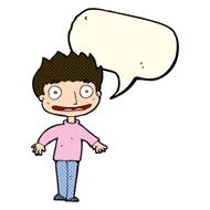 cartoon excited boy with speech bubble N87