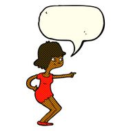 cartoon girl pointing with speech bubble N16