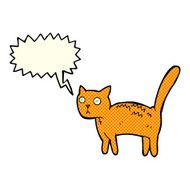 cartoon frightened cat with speech bubble N17