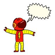 cartoon astronaut with speech bubble N73