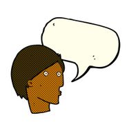 cartoon surprised face with speech bubble N8