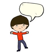 cartoon excited boy with speech bubble N88