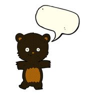cute cartoon black bear with speech bubble N48
