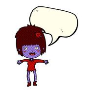 cartoon vampire girl with speech bubble N133