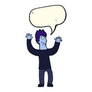cartoon halloween vampire with speech bubble N12