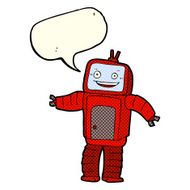 cartoon funny robot with speech bubble N45