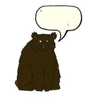 cartoon funny black bear with speech bubble N6