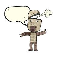 cartoon funny robot with speech bubble N46