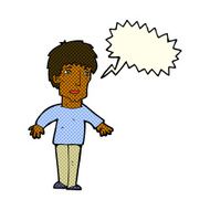 cartoon surprised man with speech bubble N83