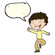 cartoon excited boy with speech bubble N89