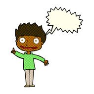 Cartoon happy boy with speech bubble N141