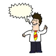 cartoon man with good idea speech bubble N11