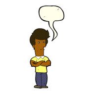 cartoon man with folded arms speech bubble N17