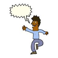 cartoon happy man with speech bubble N273