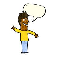 cartoon happy man with speech bubble N274