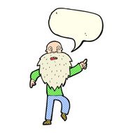 cartoon stressed old man with speech bubble N10