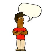 cartoon man with folded arms speech bubble N18