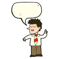 cartoon man with good idea speech bubble N12