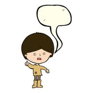 cartoon unhappy boy with speech bubble N35