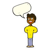 cartoon happy man with speech bubble N276