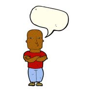 cartoon tough guy with speech bubble N6