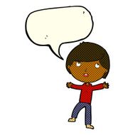 Cartoon happy boy with speech bubble N142