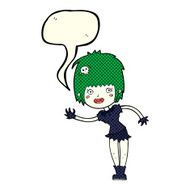 cartoon vampire girl with speech bubble N134
