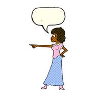 cartoon woman pointing finger with speech bubble N6