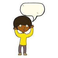 cartoon startled boy with speech bubble N18
