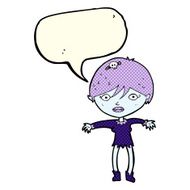 cartoon vampire girl with speech bubble N135