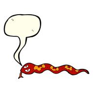 cartoon hissing snake with speech bubble N19