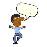 cartoon happy man with speech bubble N277