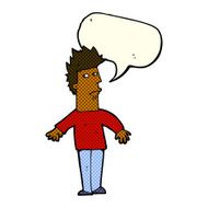 cartoon worried man with speech bubble N58