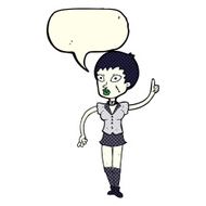 cartoon halloween girl with speech bubble N12