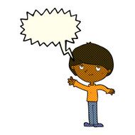 Cartoon happy boy with speech bubble N144