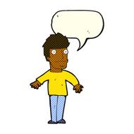 cartoon worried man with speech bubble N59