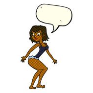 cartoon woman in lingerie with speech bubble N29