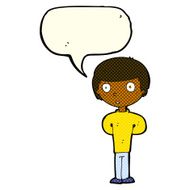 cartoon worried man with speech bubble N60