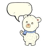 cartoon cute polar bear with speech bubble N42