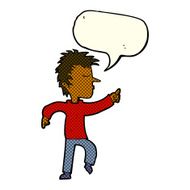 cartoon man pointing with speech bubble N118