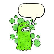 cartoon funny ghost with speech bubble N9