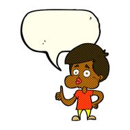 cartoon boy giving thumbs up with speech bubble N6