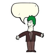 cartoon vampire man with speech bubble N71