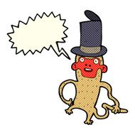 cartoon monkey wearing top hat with speech bubble N3