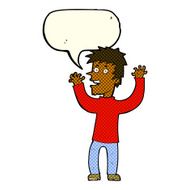 cartoon excited man with speech bubble N40