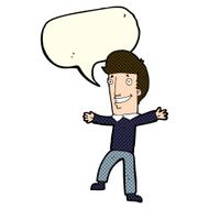 cartoon happy man with speech bubble N278