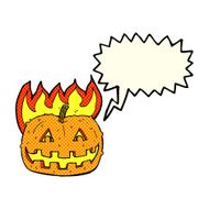 cartoon pumpkin with speech bubble N11