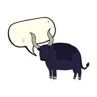 cartoon ox with speech bubble N3