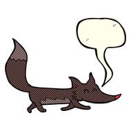 cartoon little wolf with speech bubble N10